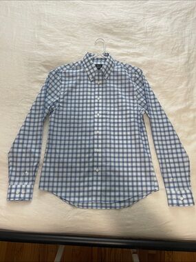 Jos. A Bank Light Blue and White Check Button-Down Shirt